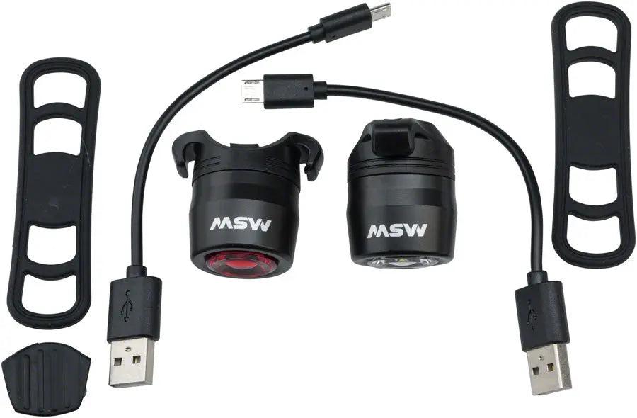 MSW Cricket USB Headlight/Taillight Set-Wabi Cycles