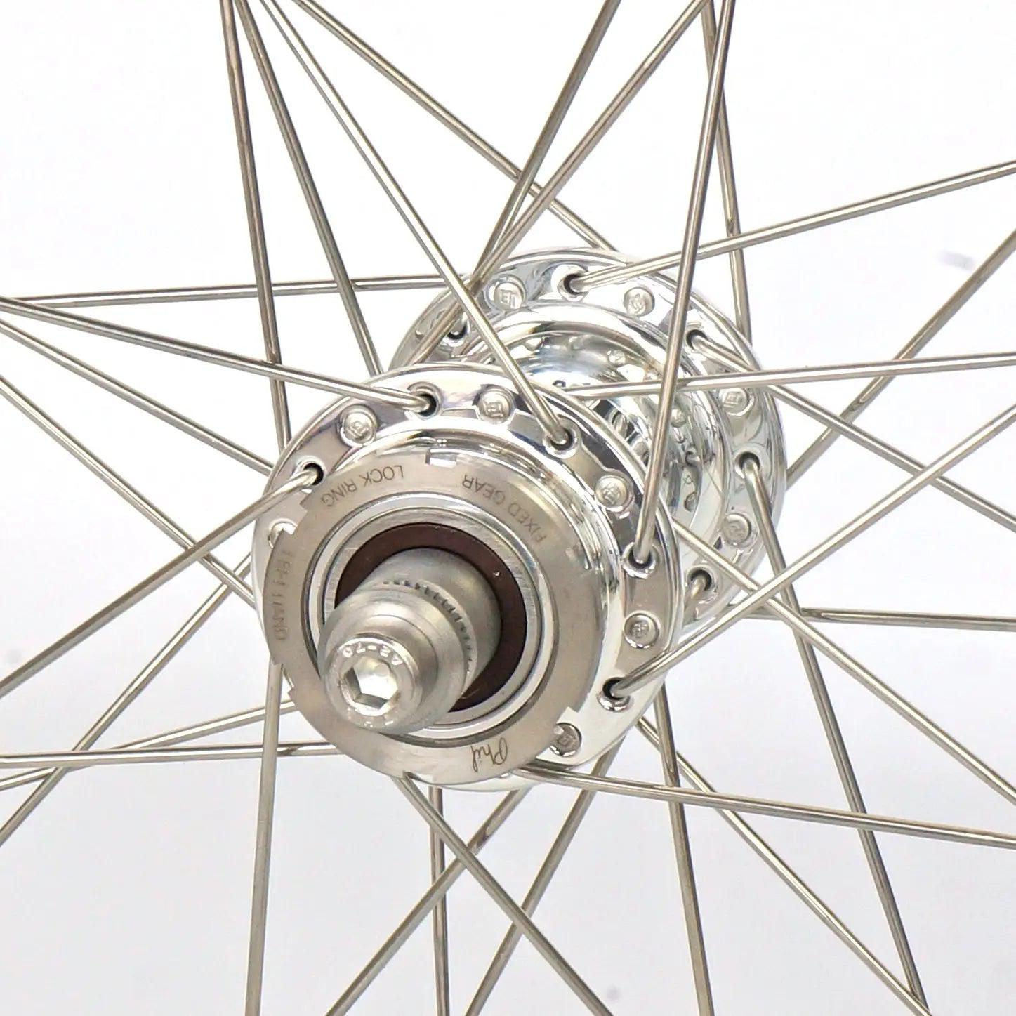 Phil Wood Low Flange / H+Son TB14 700C 32H/32H Fixed/Fixed Wheelset-Wabi Cycles