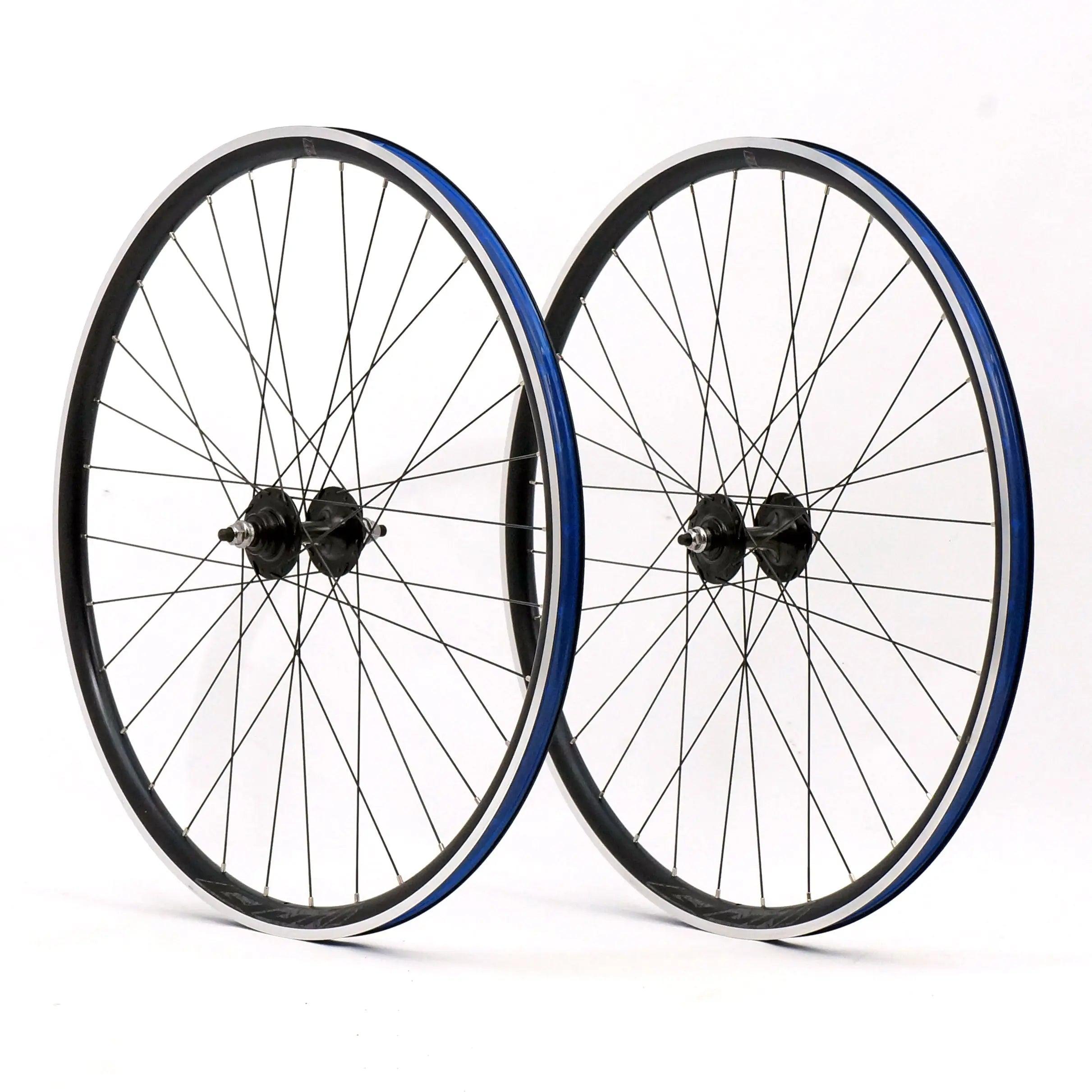 Velocity Quill 700C 32H/32H Single Speed/Fixed Tubeless-Ready Wheelset, Black-Wabi Cycles